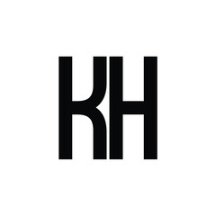 Fototapeta premium KH monogram logo design letter text name symbol monochrome logotype alphabet character simple logo