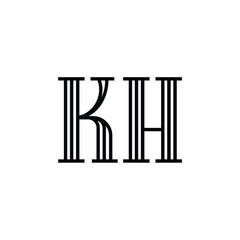 KH monogram logo design letter text name symbol monochrome logotype alphabet character simple logo
