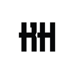 Fototapeta premium KH monogram logo design letter text name symbol monochrome logotype alphabet character simple logo