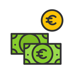 Euro Currency icon vector image. Suitable for mobile apps, web apps and print media.