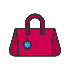 Handbag icon vector image. Suitable for mobile apps, web apps and print media.