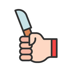 Holding Knife icon vector image. Suitable for mobile apps, web apps and print media.