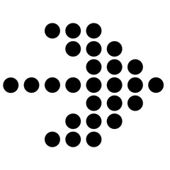 Arrow dot black icon. Arrow shape element icon. Target arrow vector illustration. Black arrow pointing right. Cursor. Modern simple arrow. 