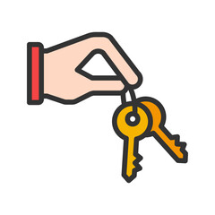 Holding Keys icon vector image. Suitable for mobile apps, web apps and print media.