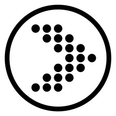 Arrow dot black icon circle. Arrow shape element icon. Target arrow vector illustration. Black arrow pointing right. Cursor. Modern simple arrow. 