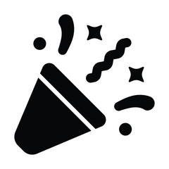 Simple Confetti glyph icon. The icon can be used for websites, print templates, presentation templates, illustrations, etc