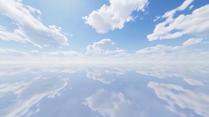 Fototapeta premium Cloudy sky reflection background