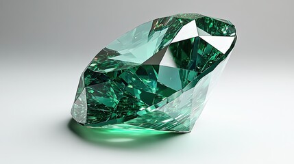 High-quality green diamond with a translucent backdrop for opulent design