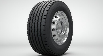 Tire wheel truck tyre auto automotive vehicle transport rubber tread radial rim car transportation on transparent background