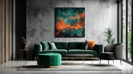 Abstract art decorates modern living room (6)