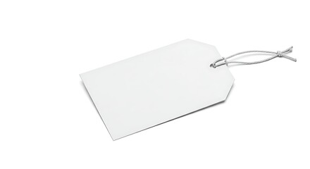 Blank white tag price tag label tag isolated on white background product tag string tag paper tag on transparent background