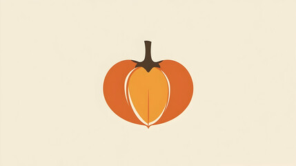Obraz premium Stylized graphic illustration of an orange pumpkin on a light background