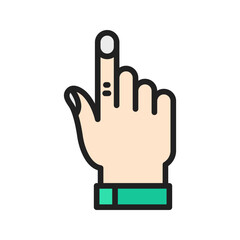 Obraz premium Raised Finger icon vector image. Suitable for mobile apps, web apps and print media.