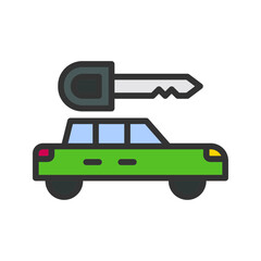 Rent a Car icon vector image. Suitable for mobile apps, web apps and print media.