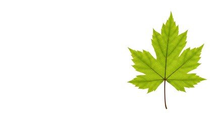 Fototapeta premium Isolated green maple leaf nature foliage botany plant tree detail autumn season botanical element 100 on transparent background