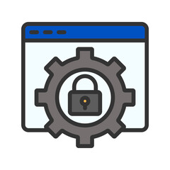 Security Settings icon vector image. Suitable for mobile apps, web apps and print media.