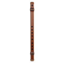 Traditional Indian Bamboo Flute Bansuri isolated on a transparent background 
