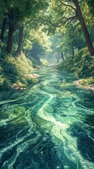 Lush forest stream