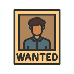 Wanted Poster icon vector image. Suitable for mobile apps, web apps and print media.