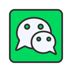 Wechat icon vector image. Suitable for mobile apps, web apps and print media.