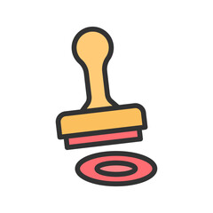 Wooden Stamp icon vector image. Suitable for mobile apps, web apps and print media.