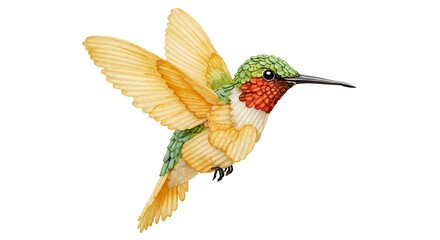 Obraz premium Hummingbird bird art illustration design nature wildlife animal flying wings beak colorful creative chip art on transparent background
