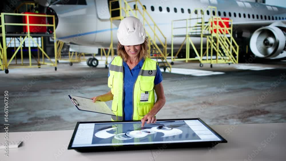 Poster Engineer Doing 3D CAD Model Design On Computer