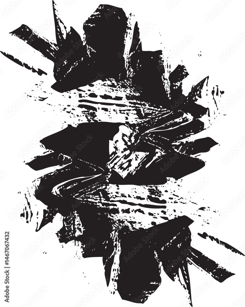 Poster a chaotic arrangement of jagged black lines forms a dynamic abstract composition.