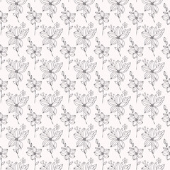 Elegant Hand-Drawn Floral Seamless Texture
