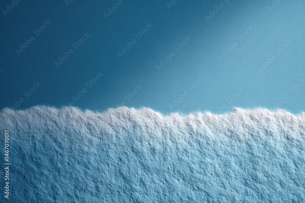 Poster close-up of textured blue wall with subtle white trim creating clean geometric pattern against minim