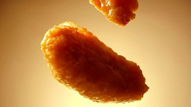 Close Up Crispy Golden Fried Chicken Rotating with Seamless Gradient Background Perfect for Menu Fried Food Advertisement and National Fried Chicken Day