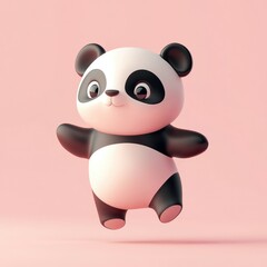 Naklejka premium A 3D cartoon illustration of a panda icon