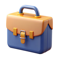 3D Render of a Blue and Orange Briefcase