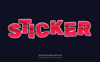 Sticker 3D editable text style effect