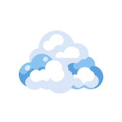 Obraz premium Cartoon Cloud Icon Isolated On White, Weather Forecast Illustration