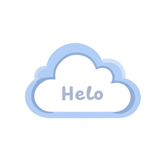 Cartoon Cloud With The Word Helo Inside For Web Design