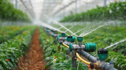 A stunning image of high quality water pumps are essential for agriculture, ensuring efficient irrigation crop growth.