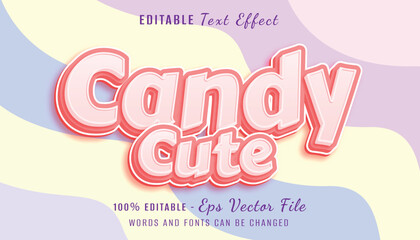 candy cute 3d text effect design