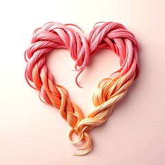 Fototapeta premium Colorful heart shape made from flowing lines. Vibrant Heart Shape Crafted from Flowing Lines, A Symphony of Color and Motion