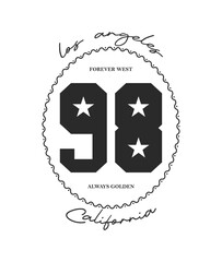 Los angeles and california college style fashion print slogan and poster design.