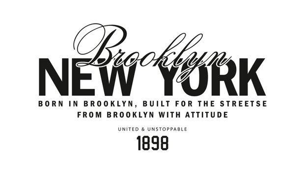 Brooklyn and New york city, college style fashion print slogan and poster design.
