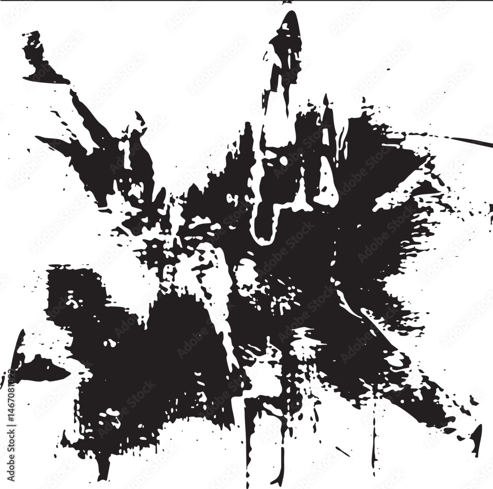Aufkleber black paint splatters create a dynamic abstract composition.