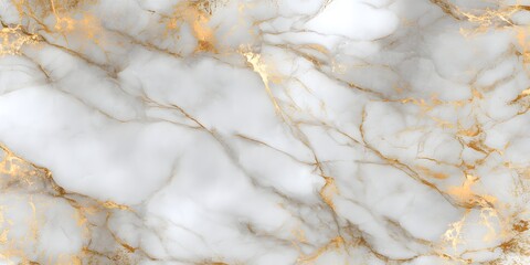 Elegant White Marble Texture with Golden Veins High-Resolution Background Image