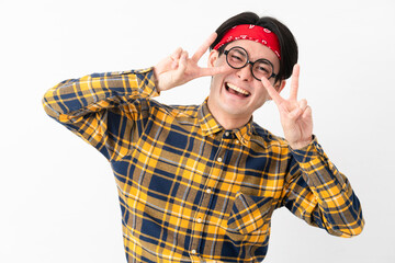 Fototapeta premium チェック柄の服を着た若い男性