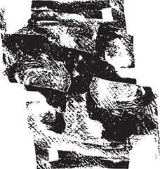 Obraz premium Abstract black and white geometric shapes overlap and intertwine creating a textured composition.