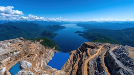 A beautiful view of a lake with mountains in the background