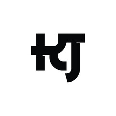 KJ monogram logo design letter text name symbol monochrome logotype alphabet character simple logo