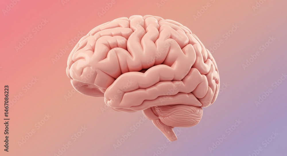 Aufkleber exploring the human brain: a detailed 3d render of its complex structure