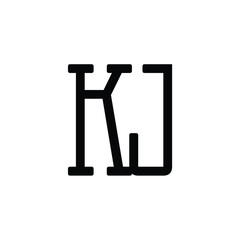 KJ monogram logo design letter text name symbol monochrome logotype alphabet character simple logo
