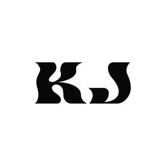 KJ monogram logo design letter text name symbol monochrome logotype alphabet character simple logo